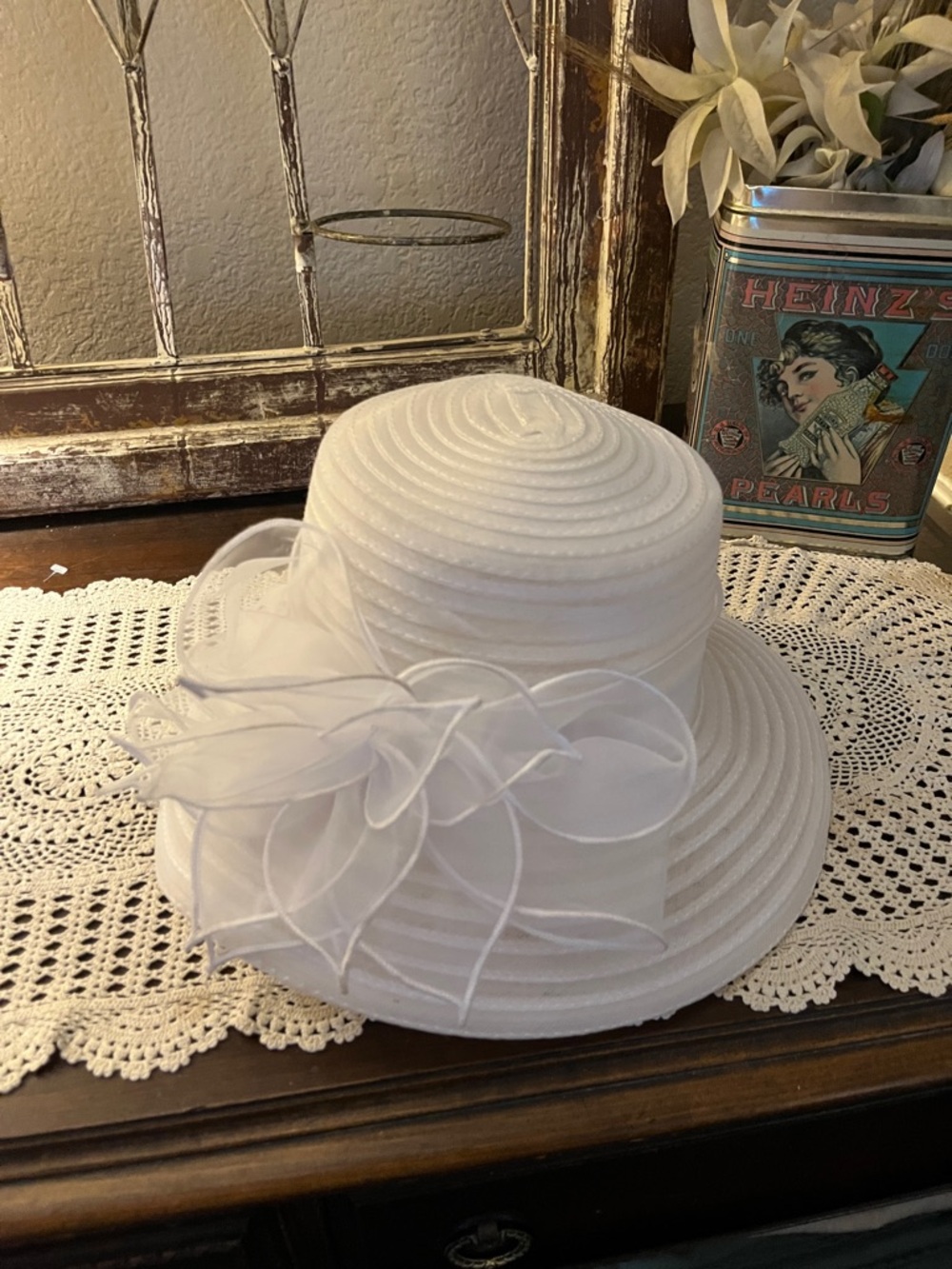 FORBUSITE White Woven Sun Hat